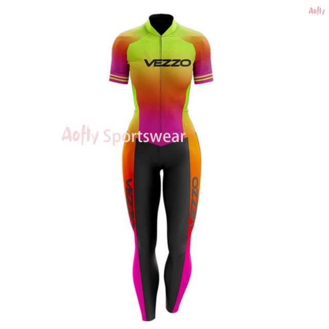 Macacão de ciclismo/triathlon feminino de alta qualidade e tecnologia.